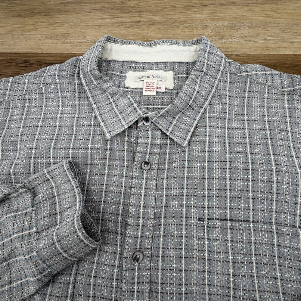 Carbon2Cobalt Shirt Mens XL Gray Cotton Long Sleeve Aztec Print